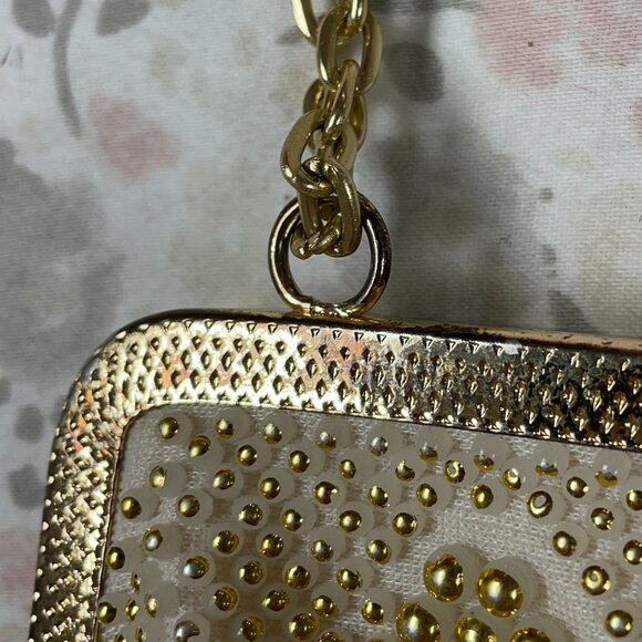 Mister Ernest Handbag - Gold colored beading, Made in Hong Kong - Picture 4 of 12